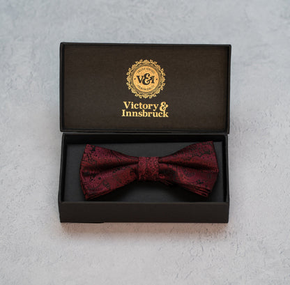 Burgundy Red Paisley Tie Gift Set