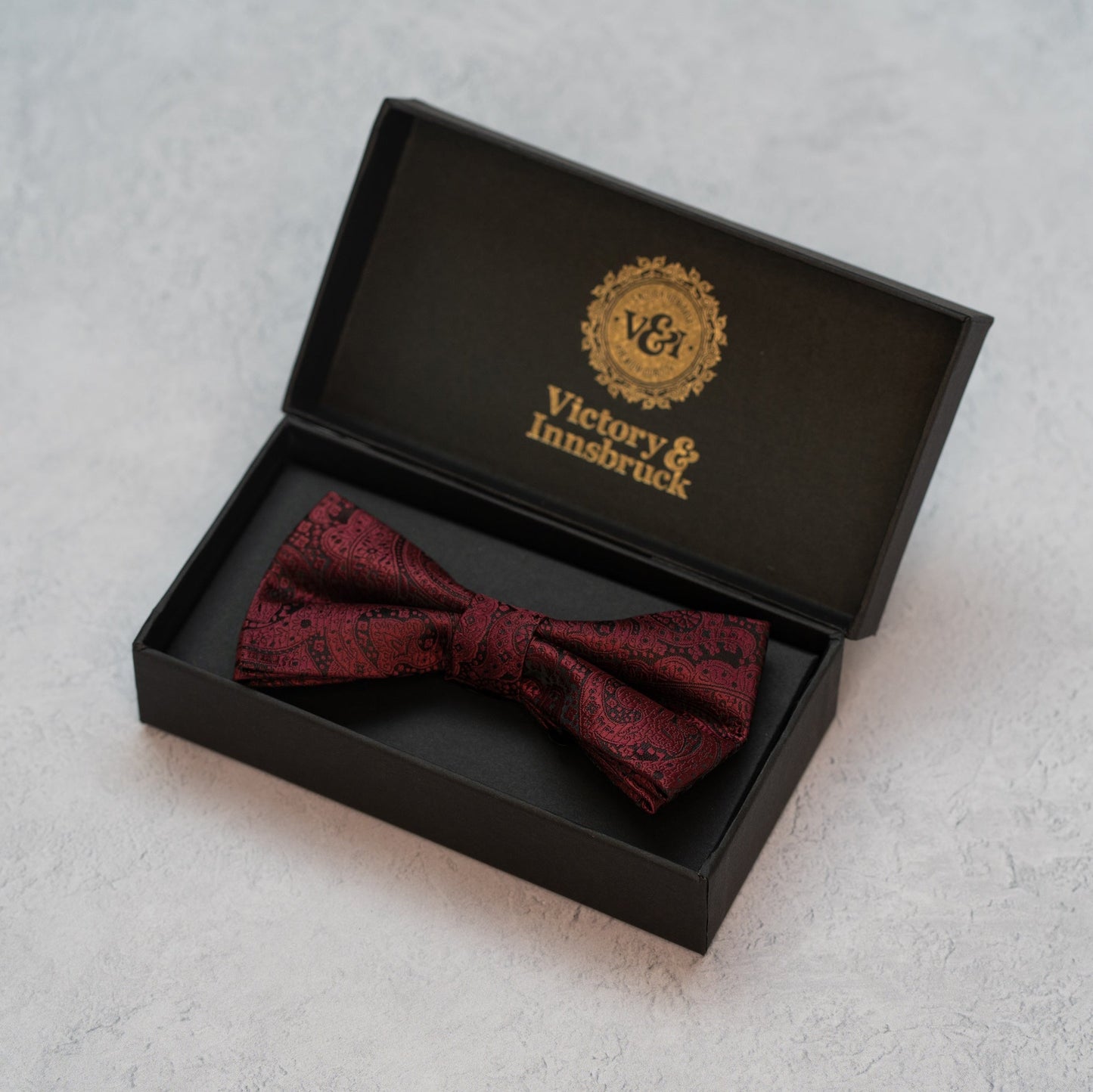 Burgundy Red Paisley Tie Gift Set