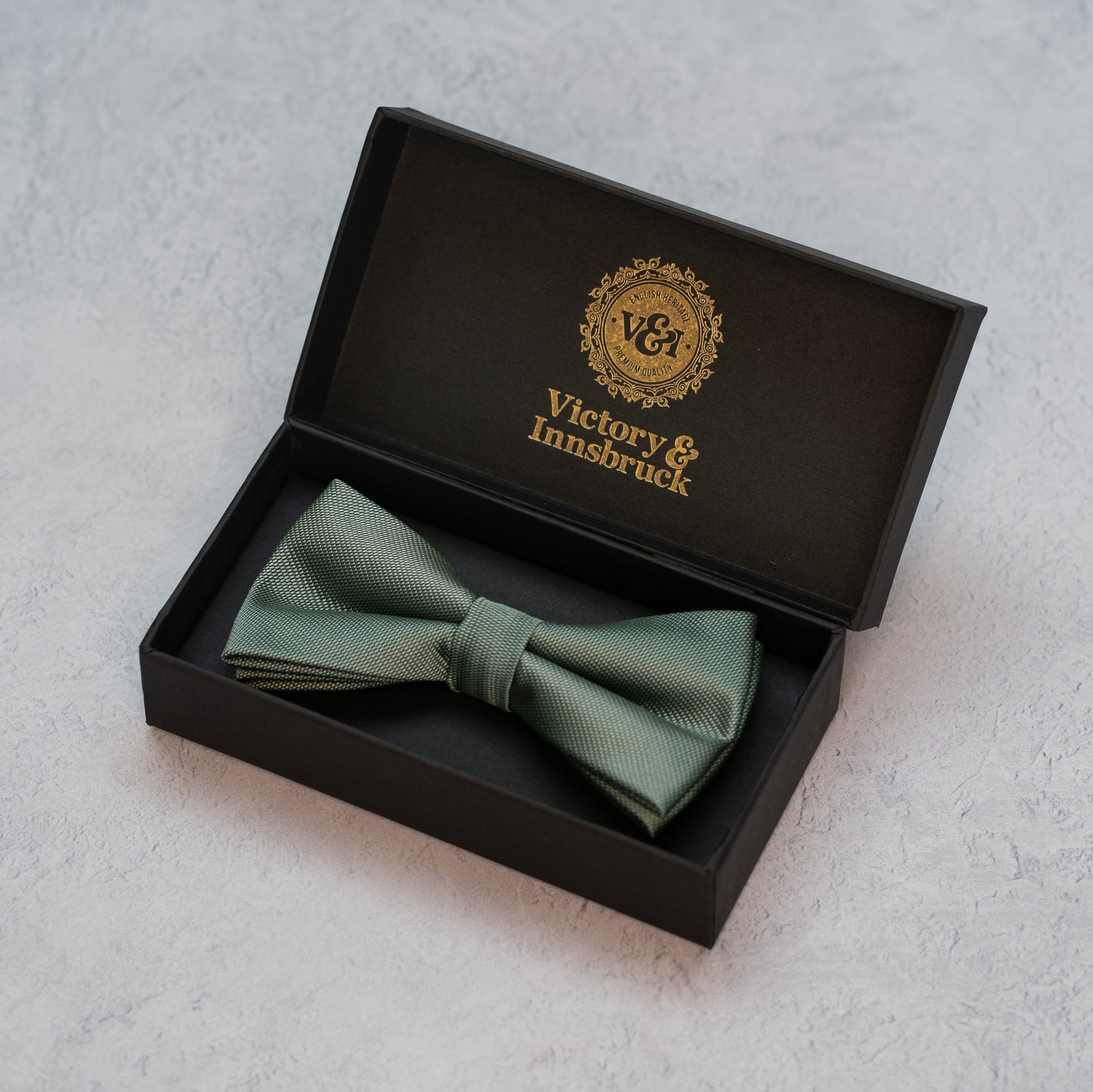 Dark Sage Green Textured Tie Gift Set