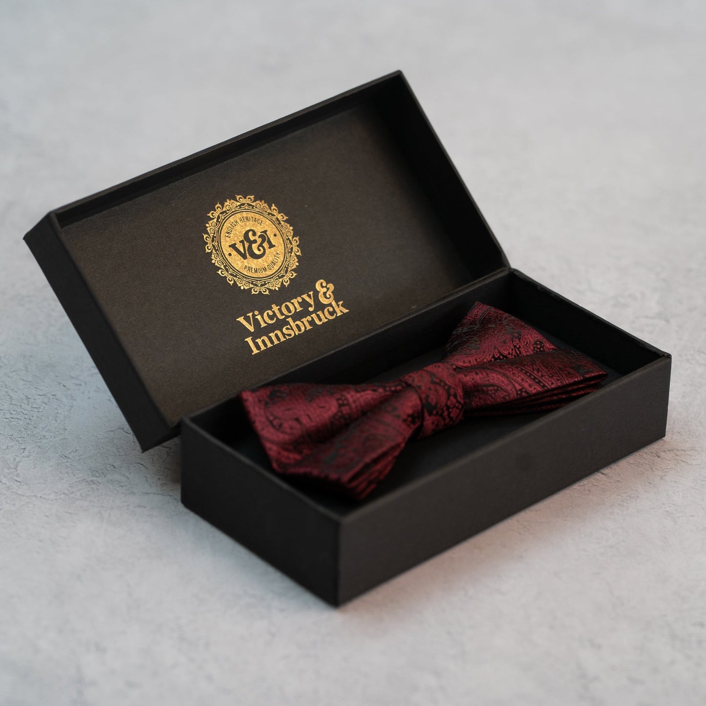 Burgundy Red Paisley Tie Gift Set