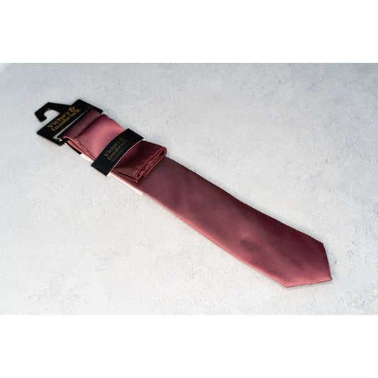 Boy's Mauve Textured Tie & Pocket Square