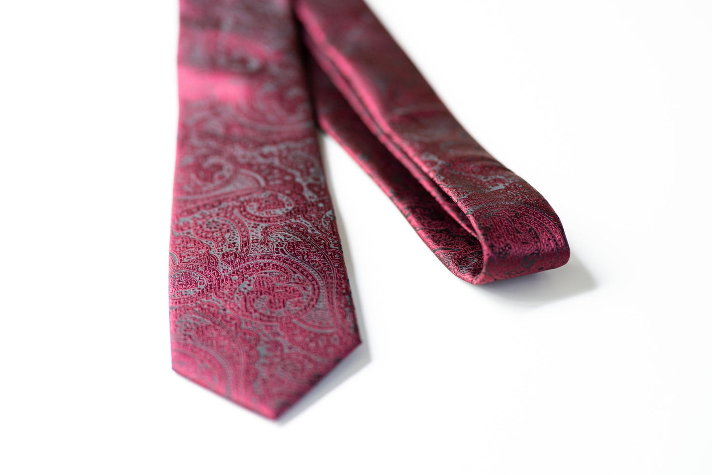 Burgundy Red Paisley Tie Gift Set