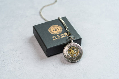 Steampunk Pocket Watch | Silver | The Milburn