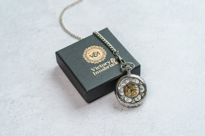 Steampunk Pocket Watch | Silver | The Milburn